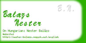 balazs nester business card