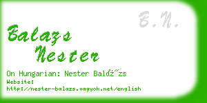 balazs nester business card